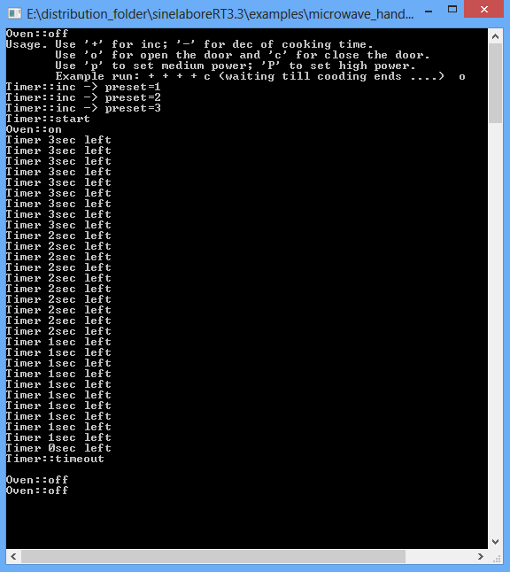 Microwave oven simulation on Windows