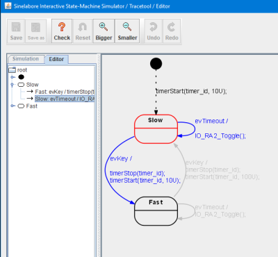 PIC example state machine
