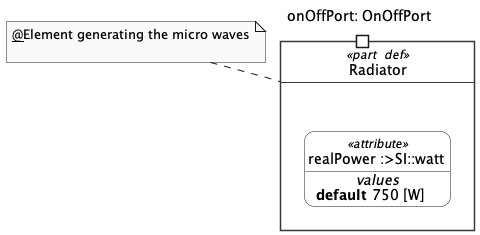 Radiator with an attribute - Showing power consumption in watts Radiator with an attribute - Showing power consumption in watts
